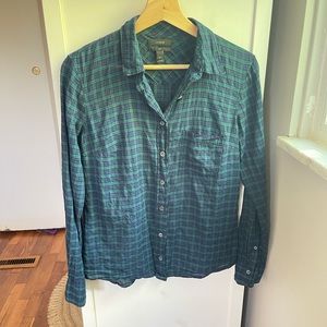 J. Crew Blackwatch Plaid Buttondown Boyshirt Holiday 2013 Size 2